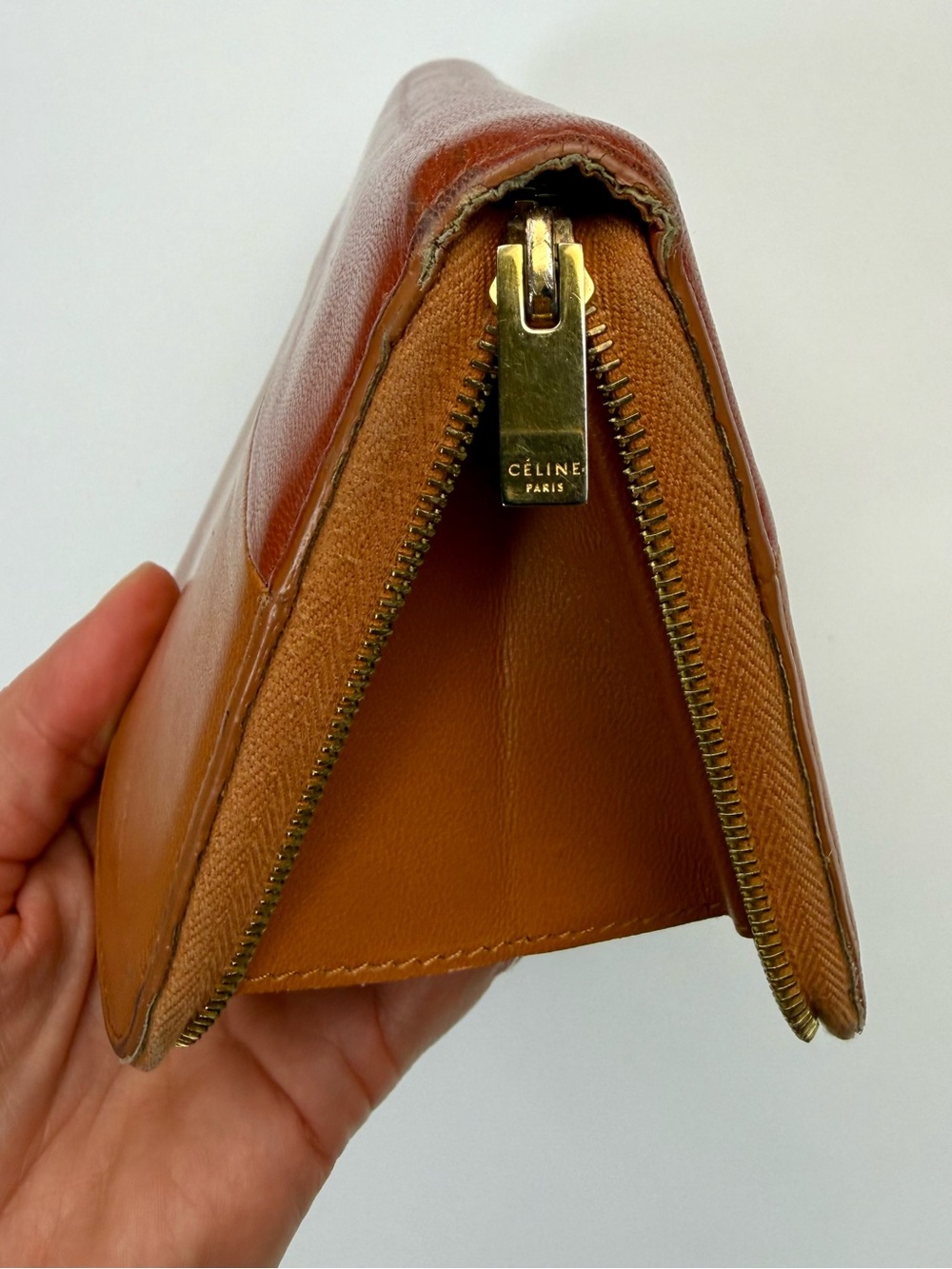 CELINE Colorblock Leather Zippered Long Wallet - Picture 7 of 16